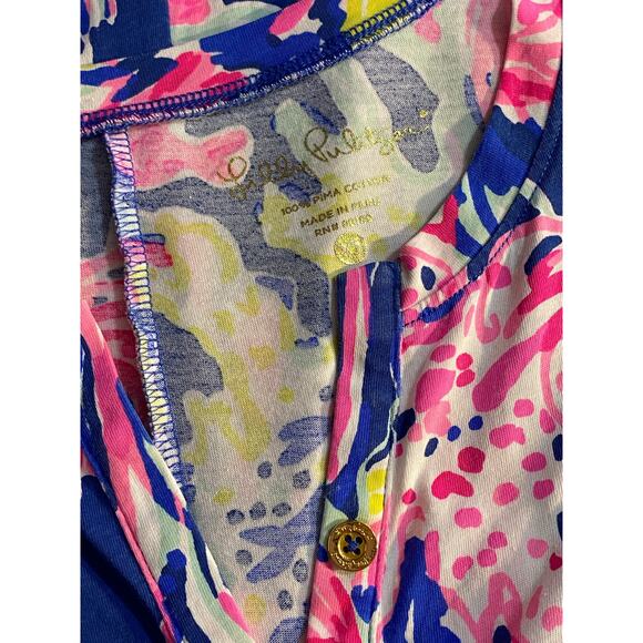 LILLY PULITZER Banyan Indigo Sunken Treasure Dress XS 100% Pima Cotton Preppy - Picture 6 of 7